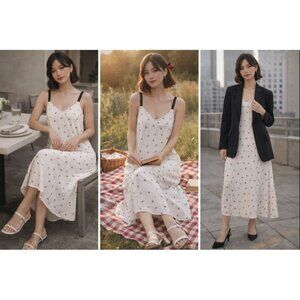 NWT Rag & Bone Zoe Viscose Slip Dress M Floral Coquette Quiet Luxury Picniccore